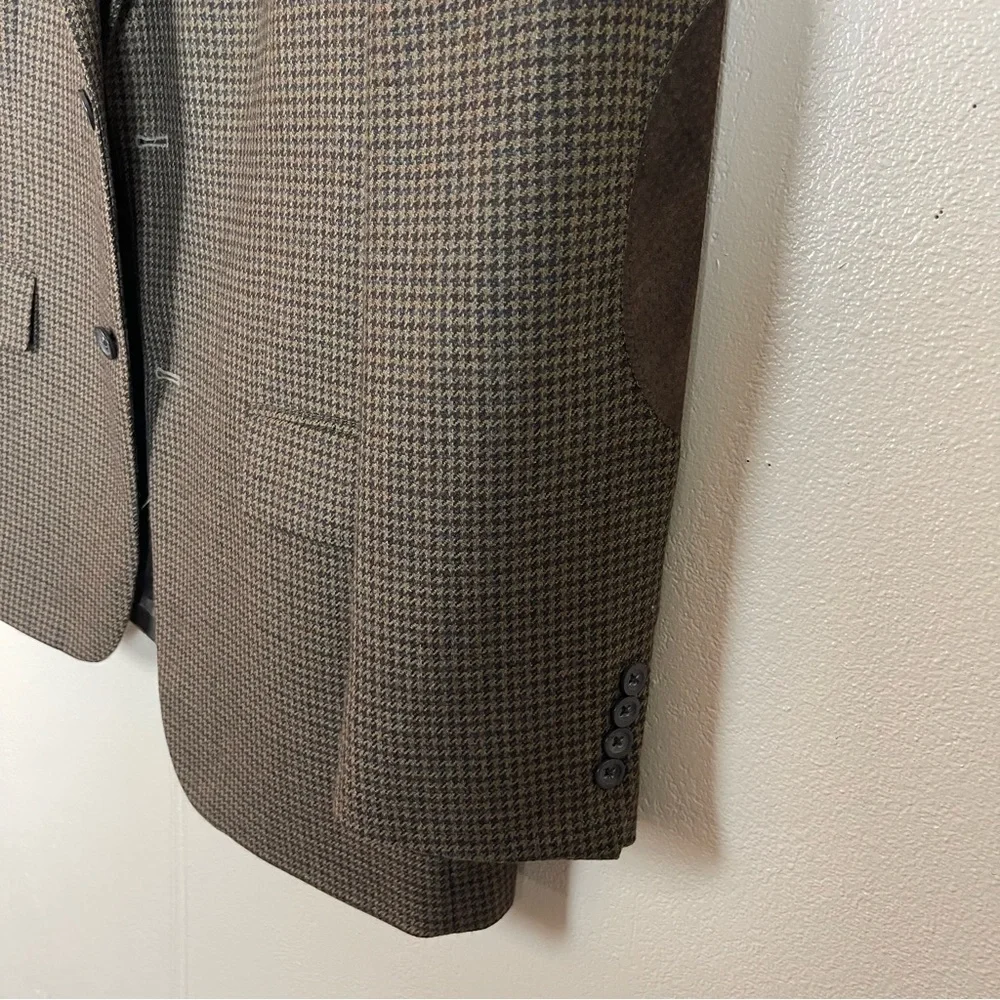 Oscar De La Renta Men's Brown Checkered Blazer - Picture 5 of 10
